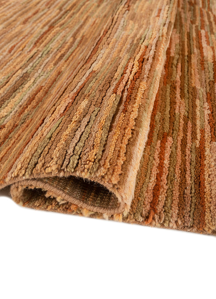 nuray gold wool hand knotted Rug - FloorShot