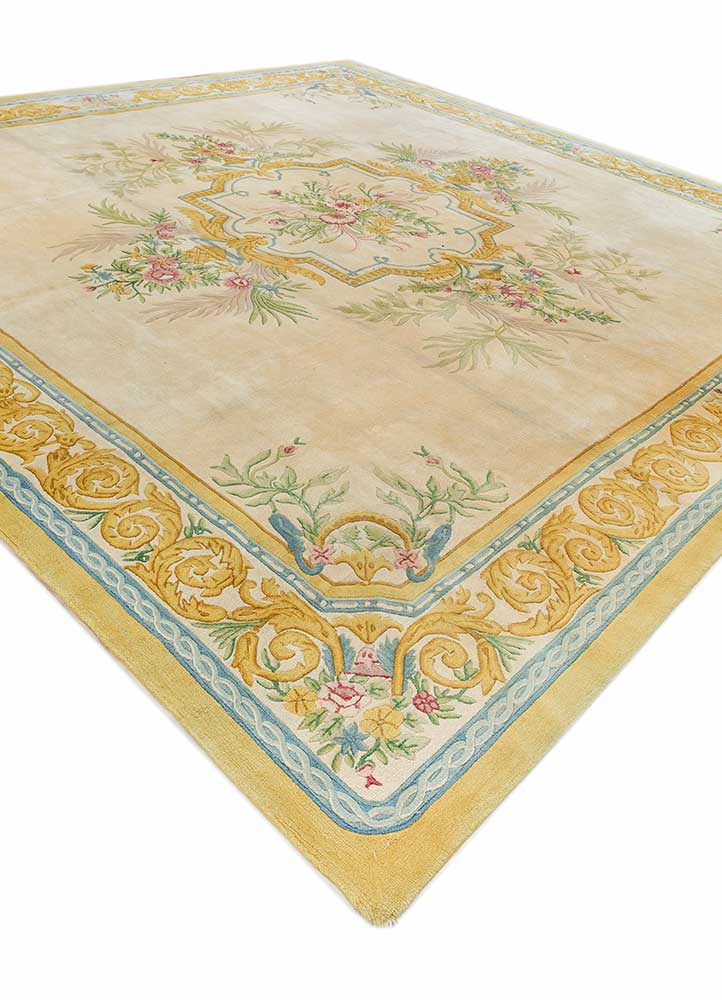 kora gold wool hand tufted Rug - FloorShot