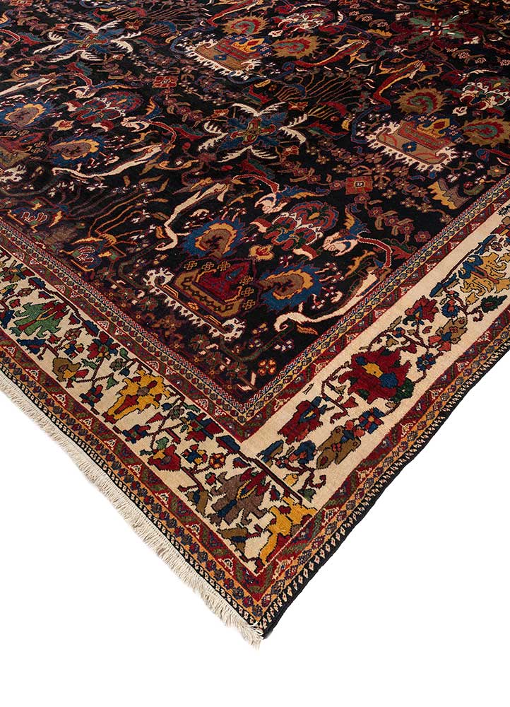 aalam blue wool hand knotted Rug - FloorShot