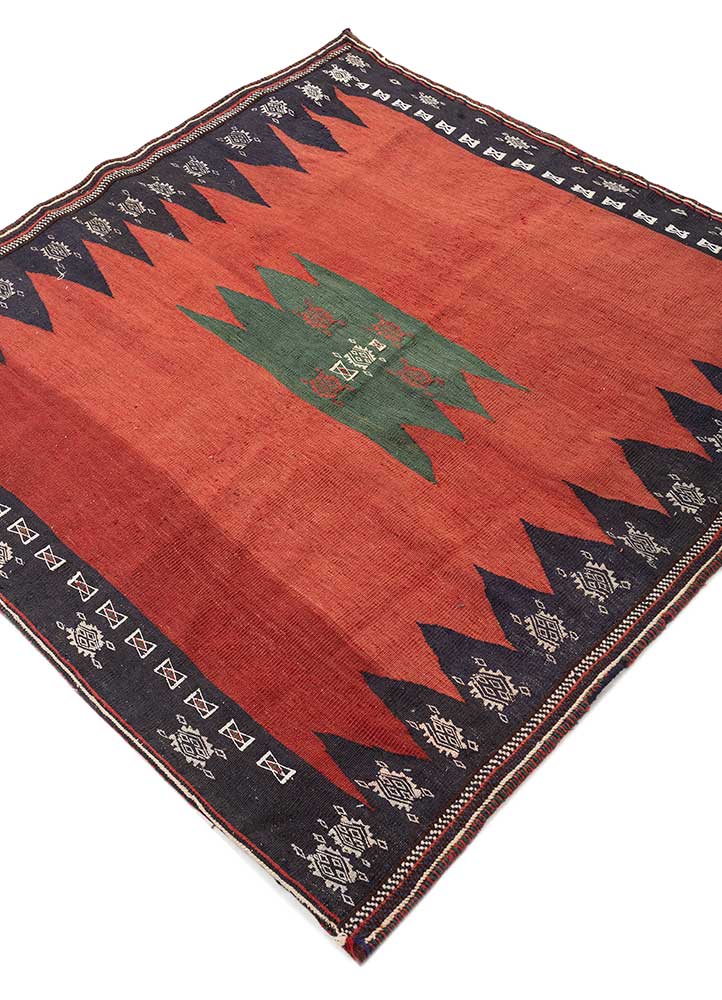 nuray pink and purple wool hand knotted Rug - FloorShot