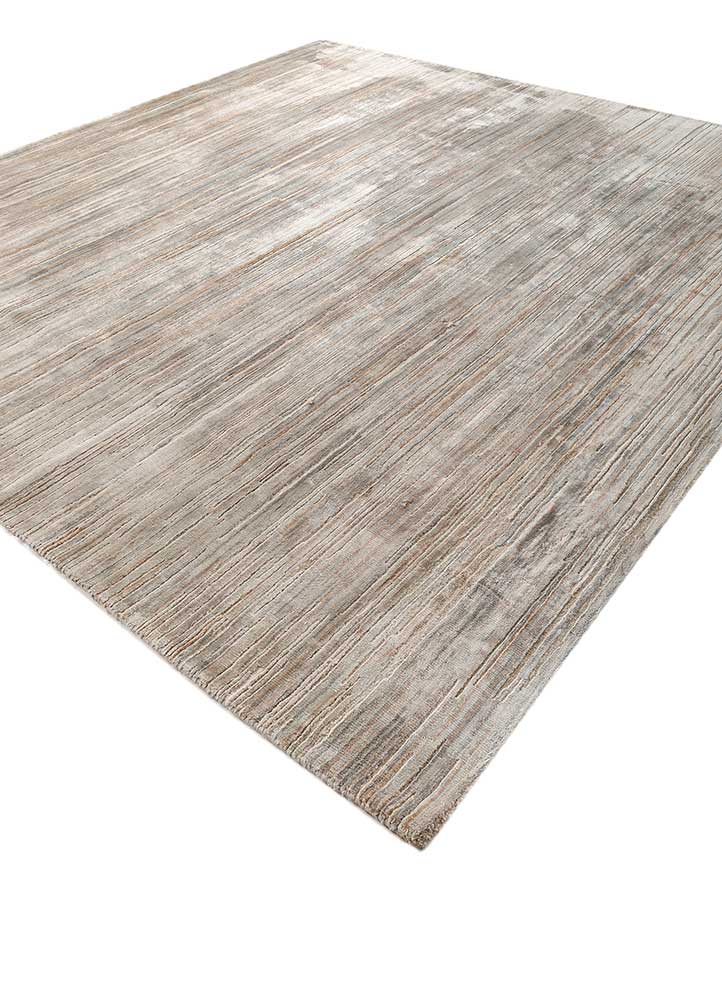 aprezo red and orange wool and bamboo silk hand knotted Rug - FloorShot