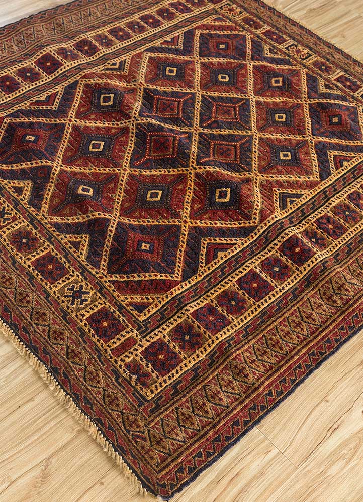 gulnar gold wool hand knotted Rug - FloorShot