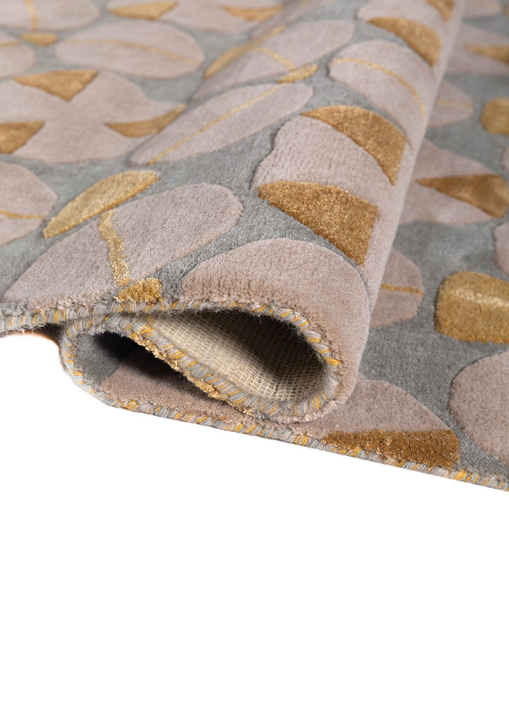 jaipur wunderkammer beige and brown wool and viscose hand tufted Rug - FloorShot
