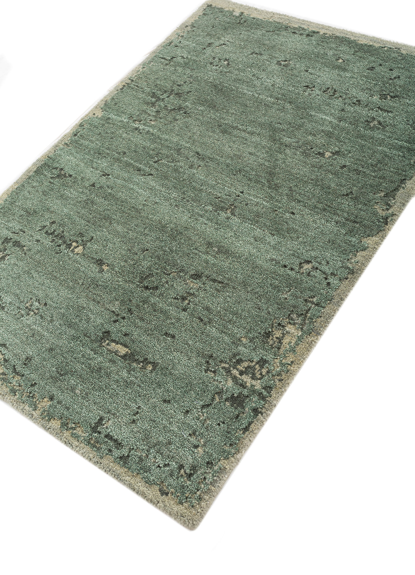 Urban Pause By Kavi Green Hand Knotted Wool Rugs - Akws-325