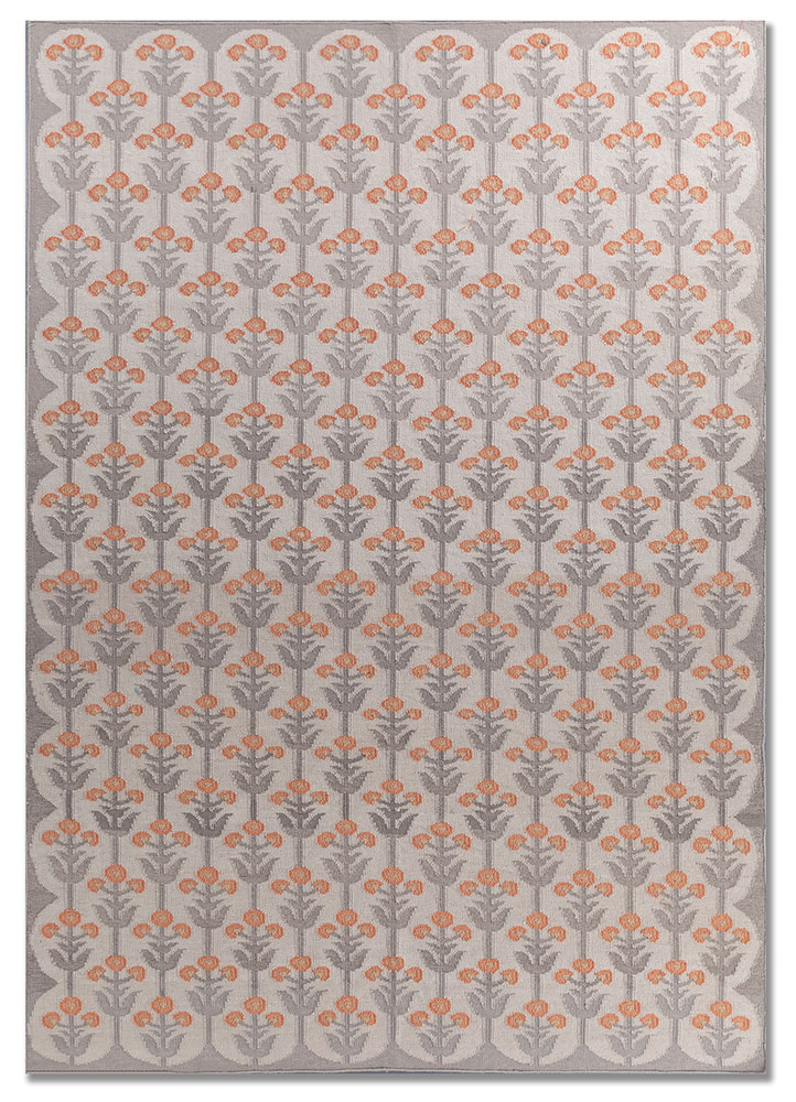alhambra blue wool flat weaves Rug - HeadShot