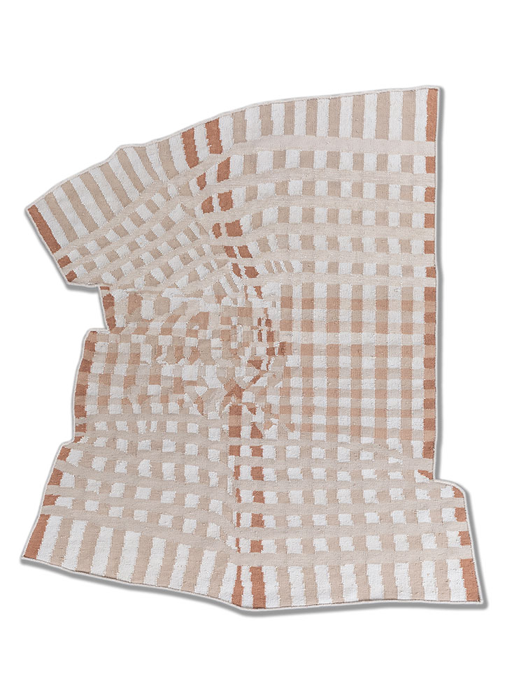 checkers ivory wool flat weaves Rug - HeadShot