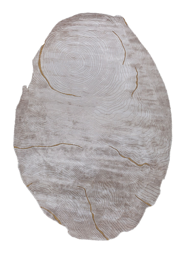 azalea ivory bamboo silk hand knotted Rug - HeadShot