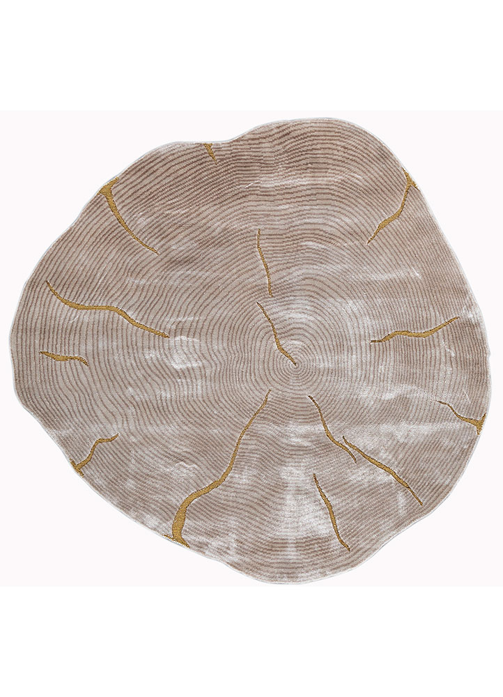 azalea ivory bamboo silk hand knotted Rug - HeadShot