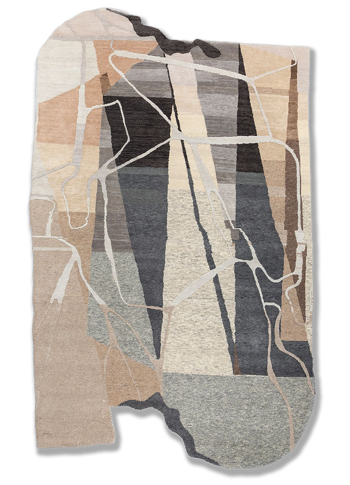 blythe ivory wool hand knotted Rug - HeadShot