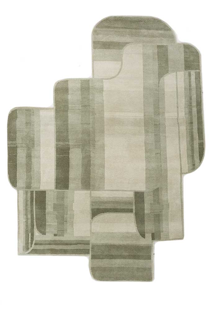 blythe green wool hand knotted Rug - HeadShot
