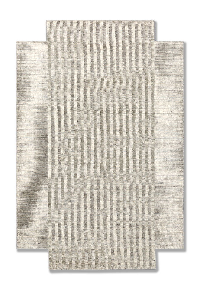 saga ivory wool hand loom Rug - HeadShot