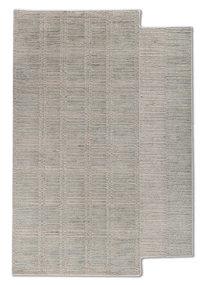 saga blue wool hand loom Rug - HeadShot