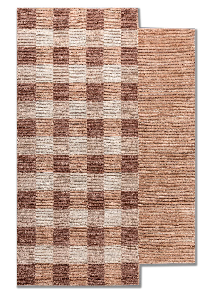 saga red and orange wool hand loom Rug - HeadShot