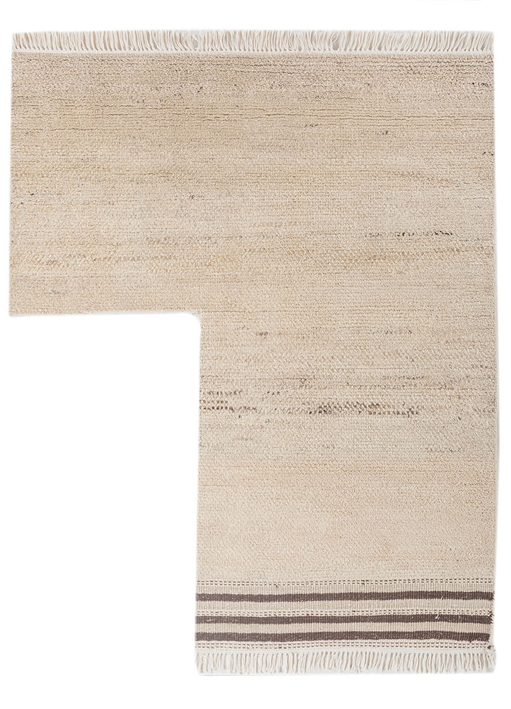 kairos ivory afghan wool hand knotted Rug - HeadShot