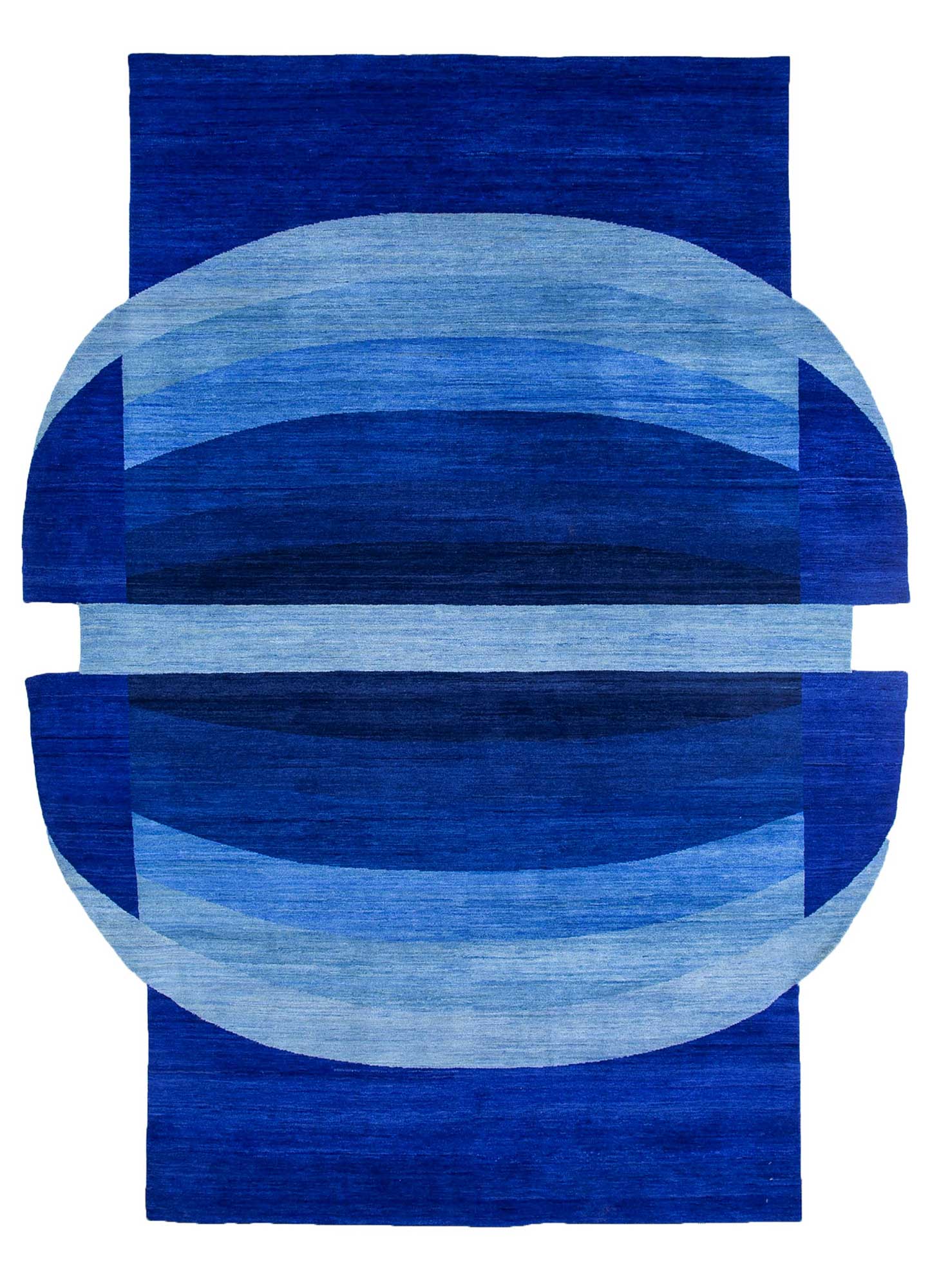 brahmaand blue wool hand knotted Rug - HeadShot