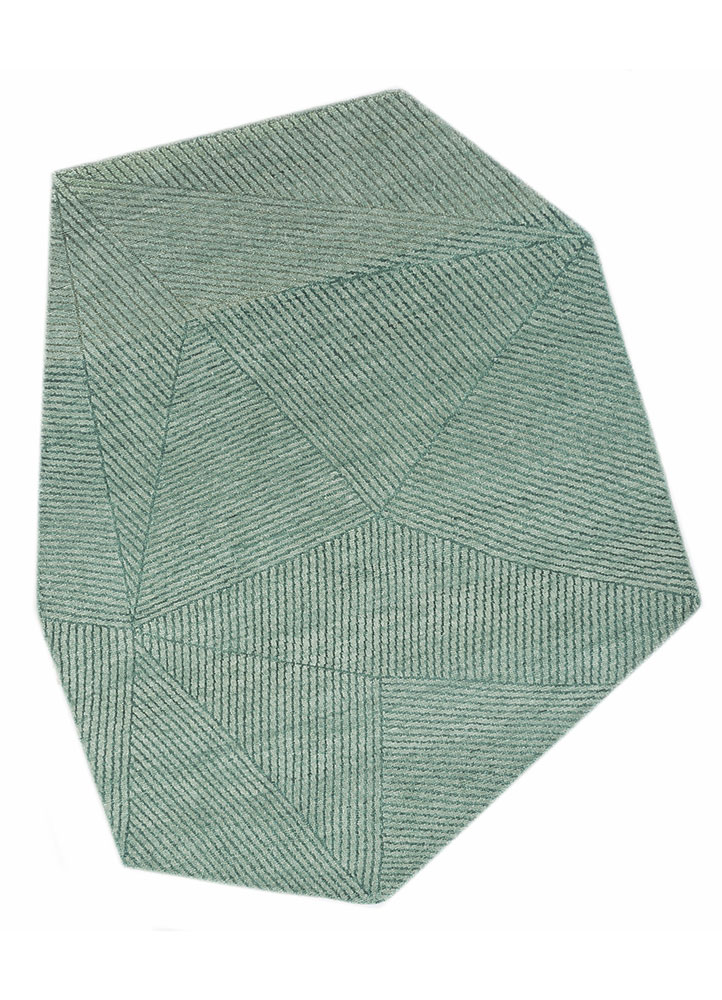 blythe blue wool hand knotted Rug - HeadShot