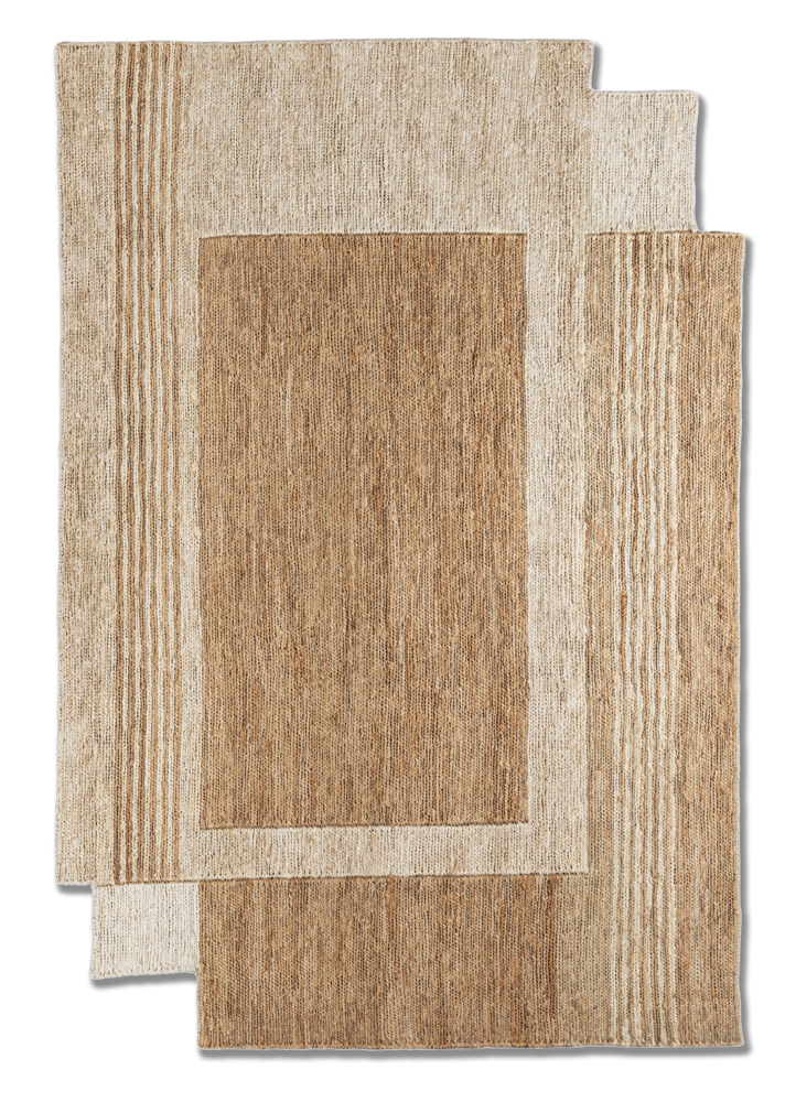 daaira beige and brown jute and hemp hand knotted Rug - HeadShot