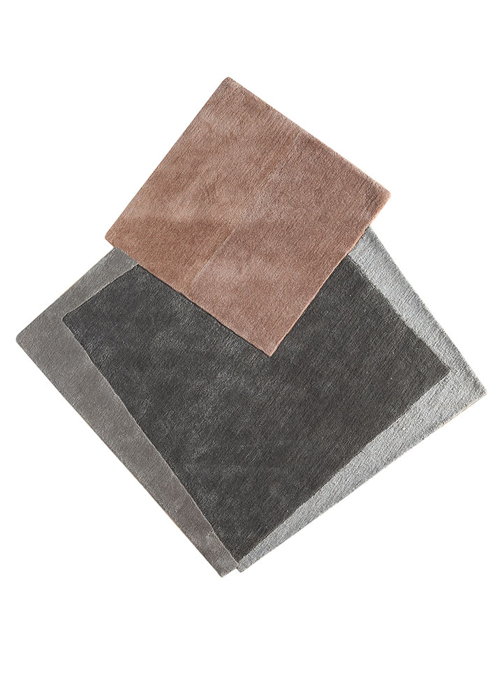 come around grey and black wool and viscose hand tufted Rug - HeadShot