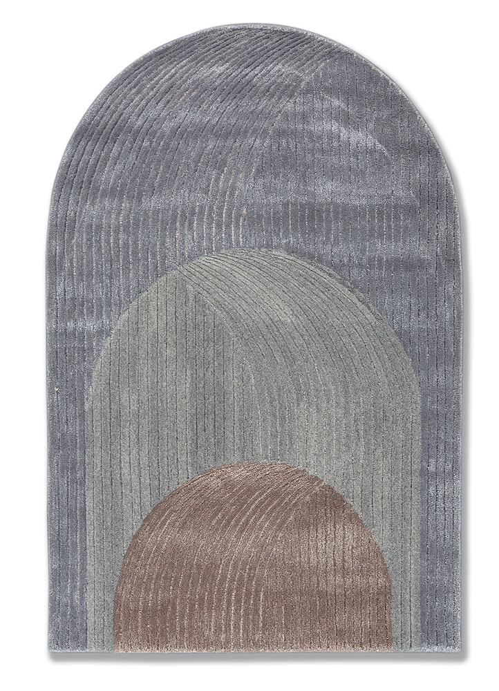come around blue wool and viscose hand tufted Rug - HeadShot