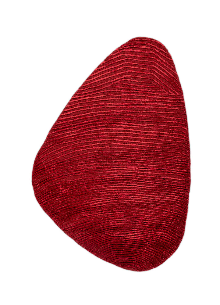 cera red and orange wool and viscose hand tufted Rug - HeadShot