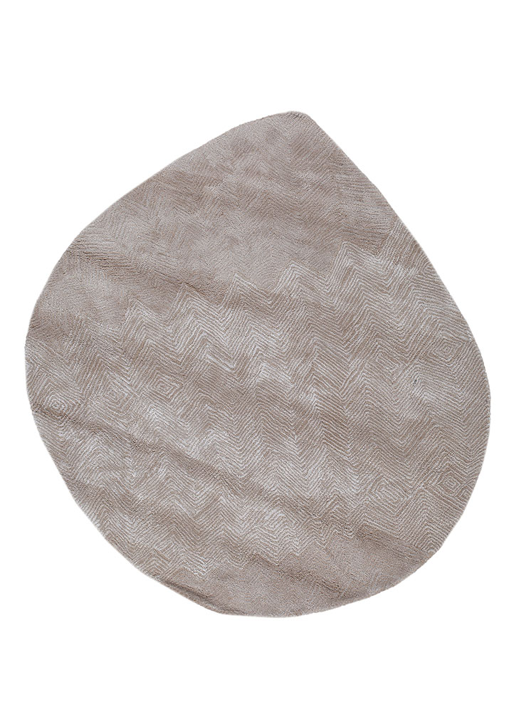 cera beige and brown wool and viscose hand tufted Rug - HeadShot