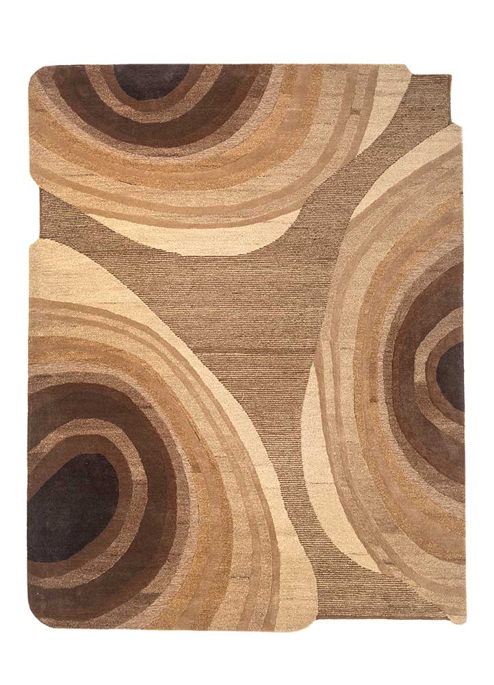 pathways gold wool and viscose hand tufted Rug - HeadShot