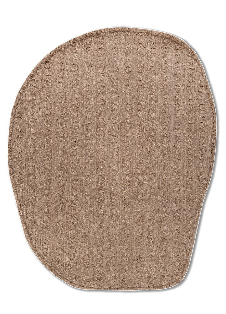 pathways beige and brown wool hand tufted Rug - HeadShot