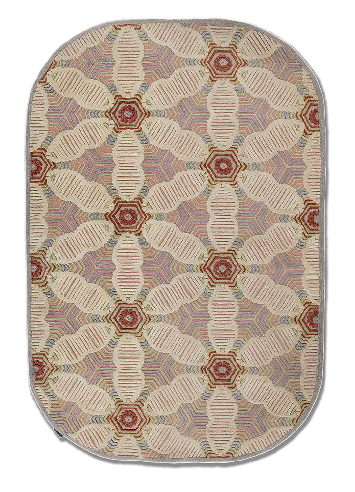 jaipur wunderkammer beige and brown wool and viscose hand tufted Rug - HeadShot