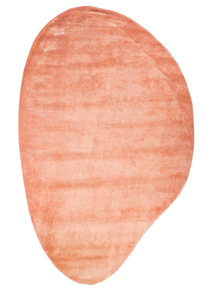cera red and orange viscose hand tufted Rug - HeadShot