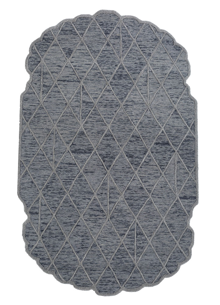 jaipur wunderkammer grey and black wool hand tufted Rug - HeadShot