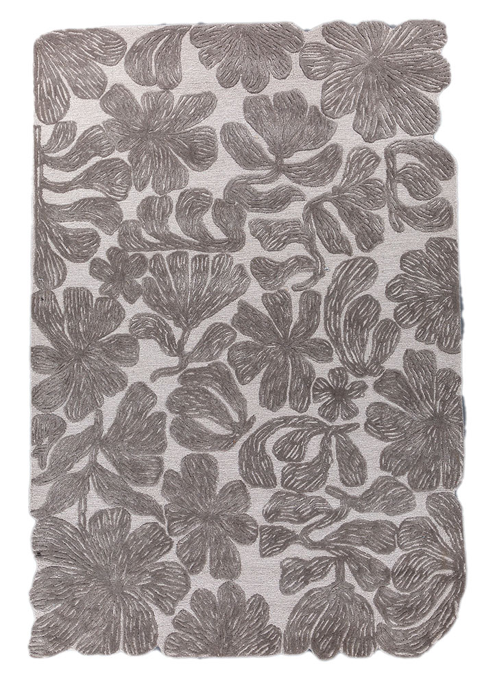 hacienda grey and black wool and viscose hand tufted Rug - HeadShot