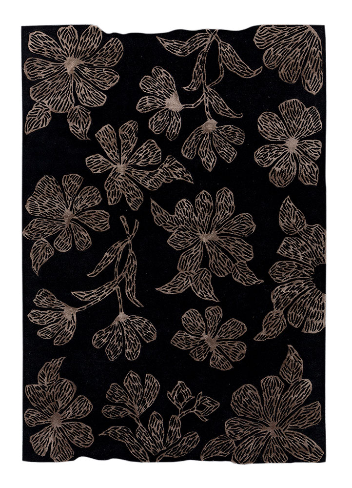 hacienda grey and black wool and viscose hand tufted Rug - HeadShot