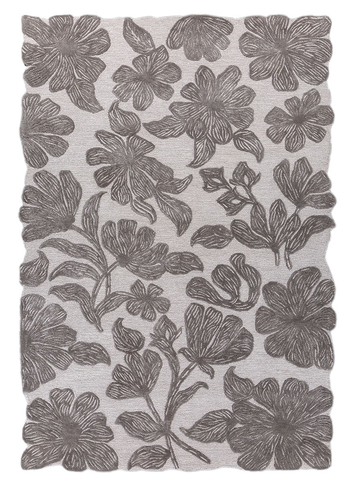 hacienda grey and black wool and viscose hand tufted Rug - HeadShot
