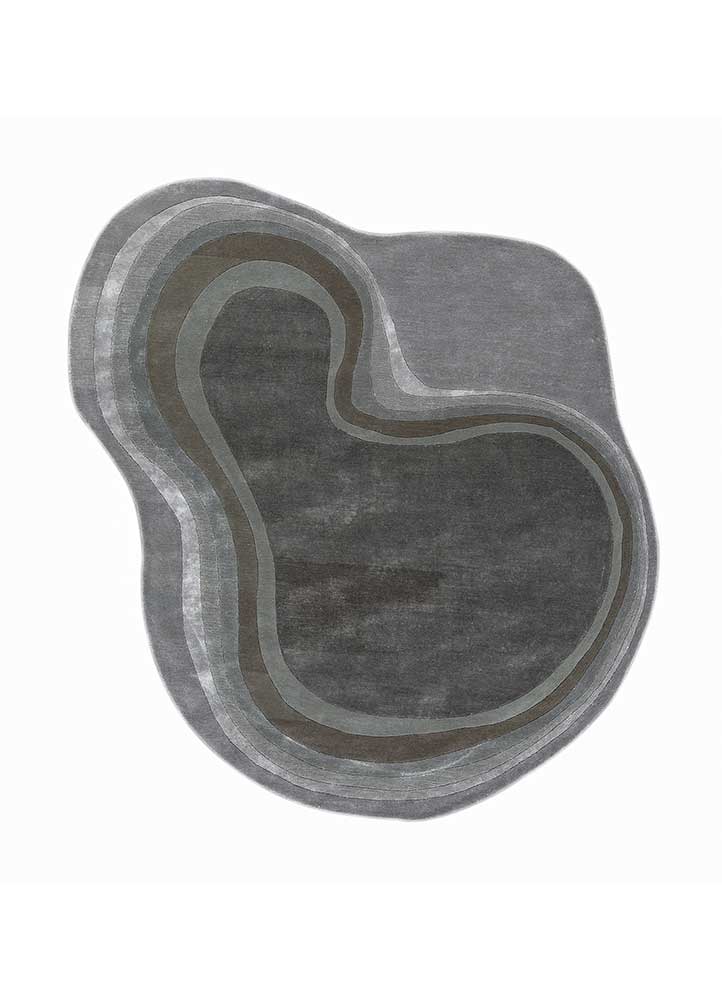come around green wool and viscose hand tufted Rug - HeadShot