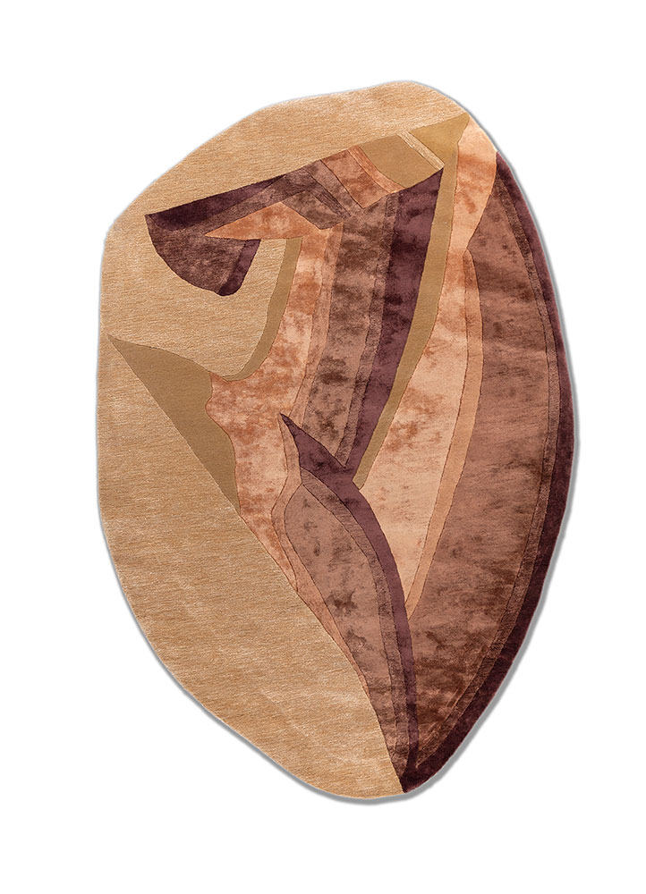 come around gold wool and viscose hand tufted Rug - HeadShot