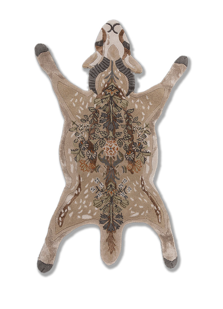 wild wanderlust beige and brown wool and viscose hand tufted Rug - HeadShot