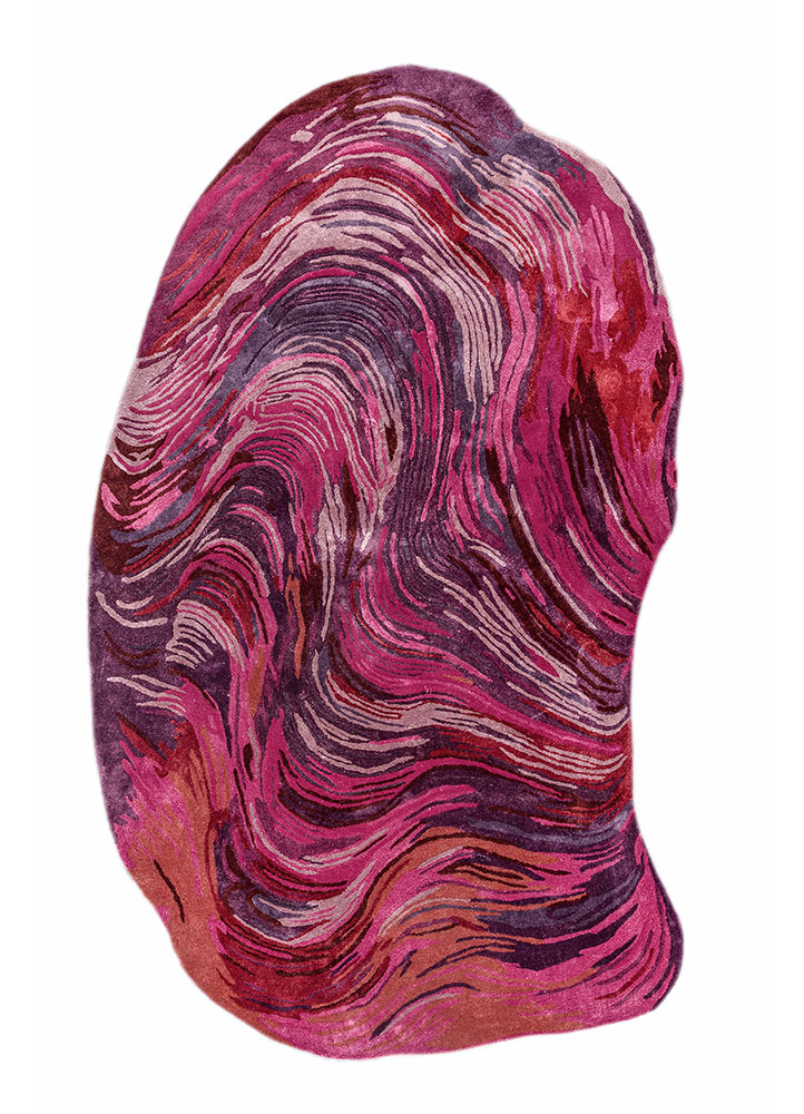 infini pink and purple wool and viscose hand tufted Rug - HeadShot