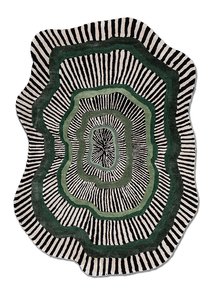 adrift grey and black wool and viscose hand tufted Rug - HeadShot