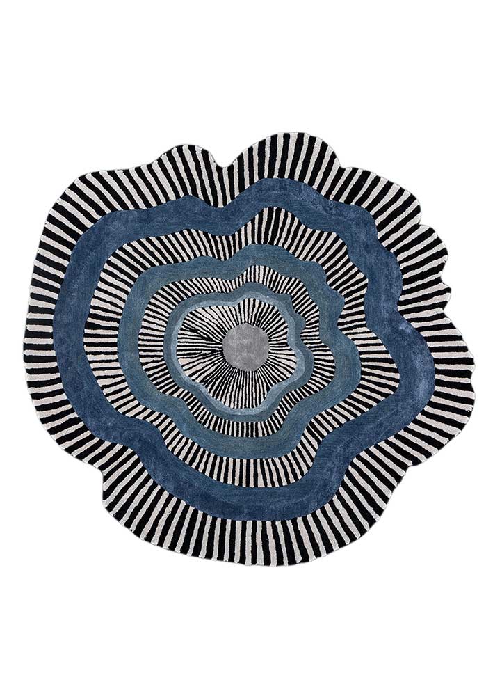 adrift grey and black wool and viscose hand tufted Rug - HeadShot