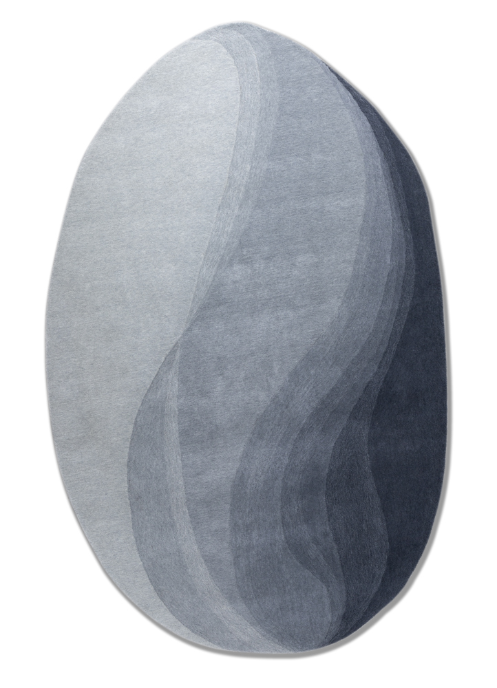 chroma blue wool hand tufted Rug - HeadShot