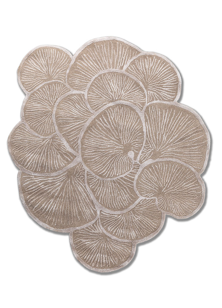 aurelia beige and brown wool and viscose hand tufted Rug - HeadShot