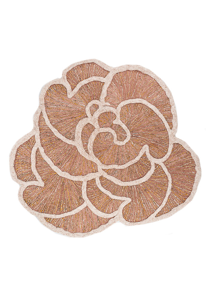 aurelia red and orange wool and viscose and silk hand tufted Rug - HeadShot