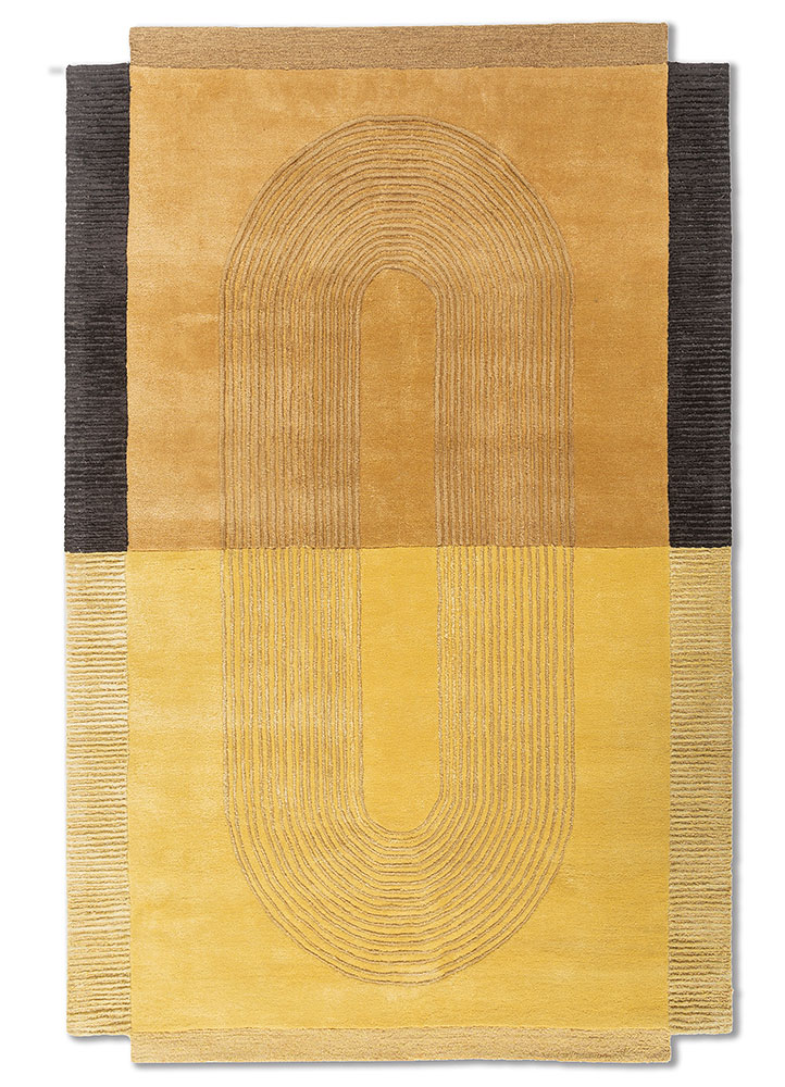 caliedo gold wool and viscose hand tufted Rug - HeadShot