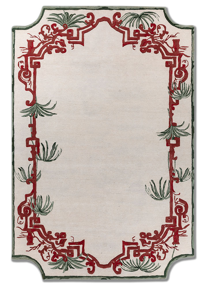 jardins du monde ivory wool hand tufted Rug - HeadShot
