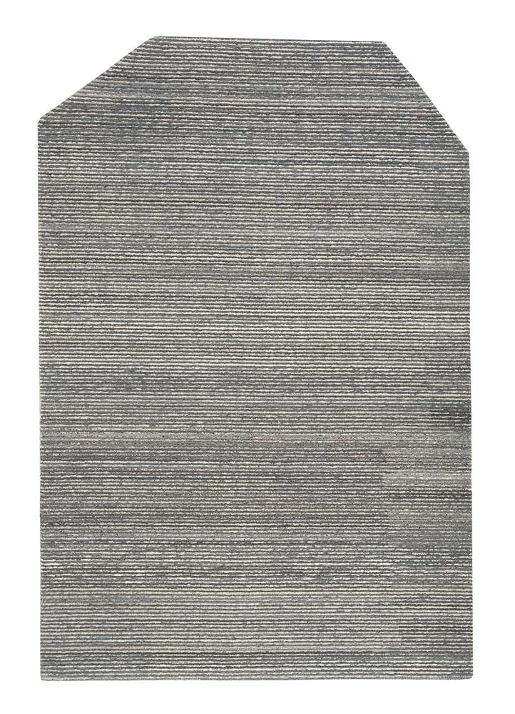 pathways grey and black wool and viscose hand tufted Rug - HeadShot