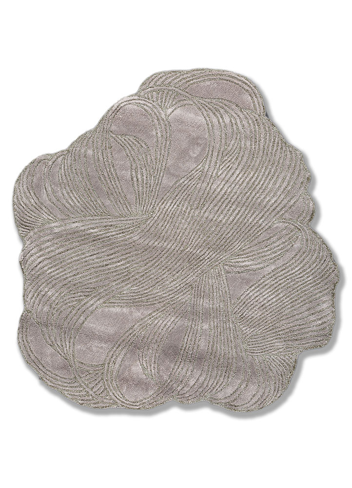 infini grey and black viscose hand tufted Rug - HeadShot