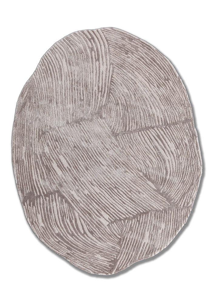 infini beige and brown wool and viscose hand tufted Rug - HeadShot