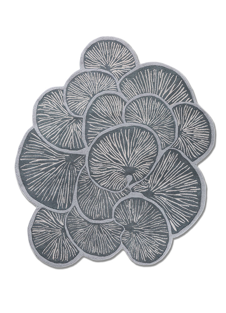aurelia blue wool and viscose hand tufted Rug - HeadShot