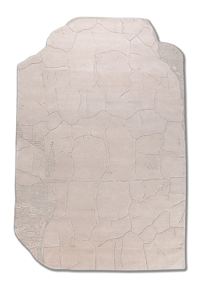 pathways ivory wool and viscose hand tufted Rug - HeadShot