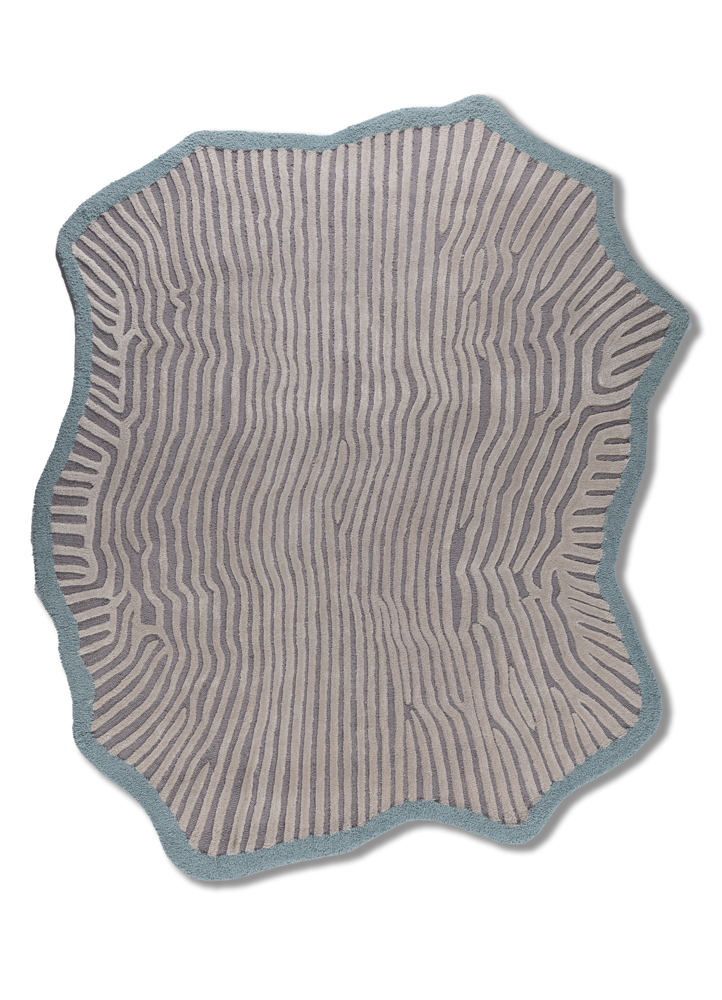 adrift grey and black wool and viscose hand tufted Rug - HeadShot